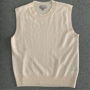 J. Crew Cashmere Relaxed Sweater Vest in Heather Muslin